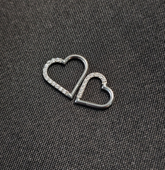 Glittery heart ring 1.2mm